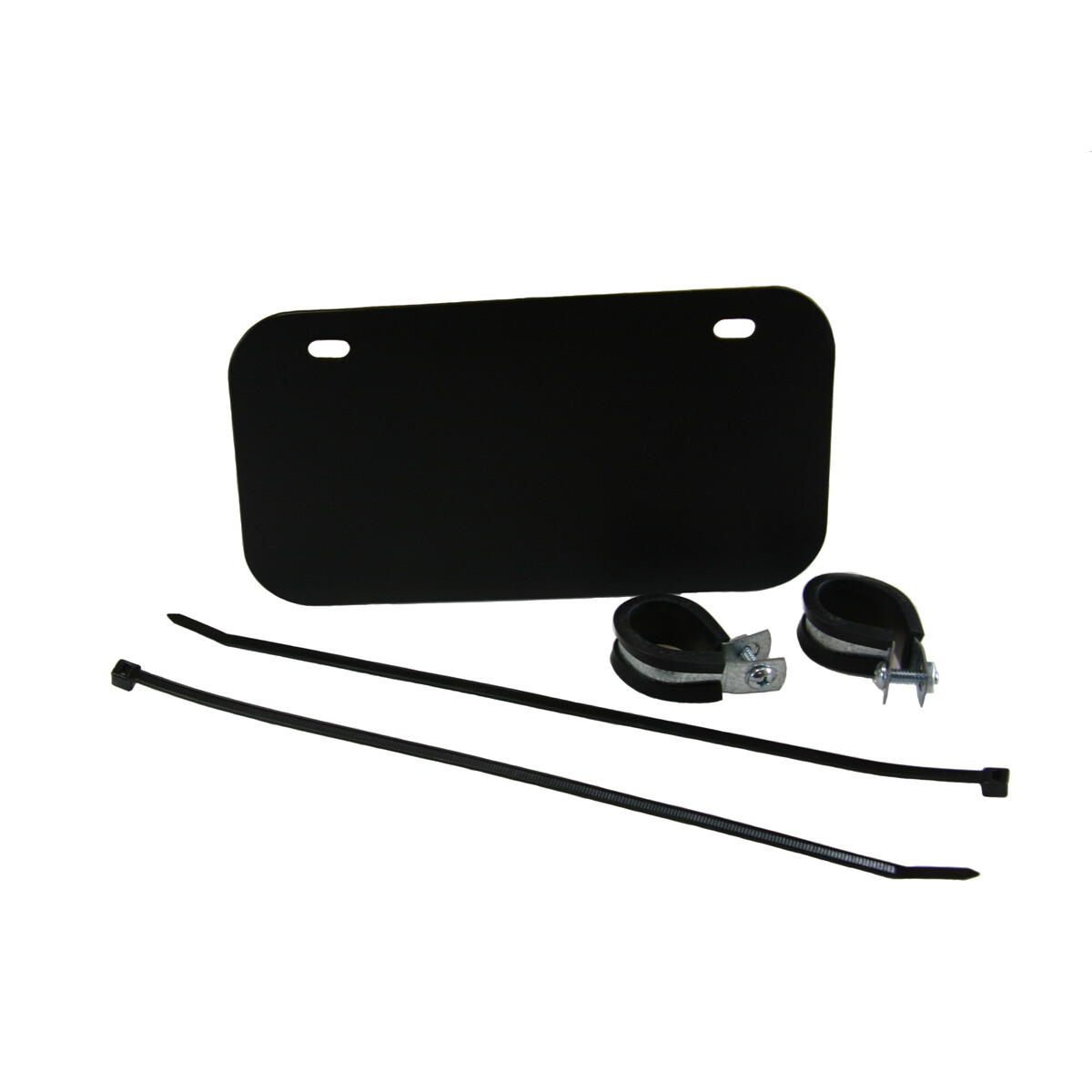 ATV – License Plate Kit – Black with White decal kit – Two Mounting Options