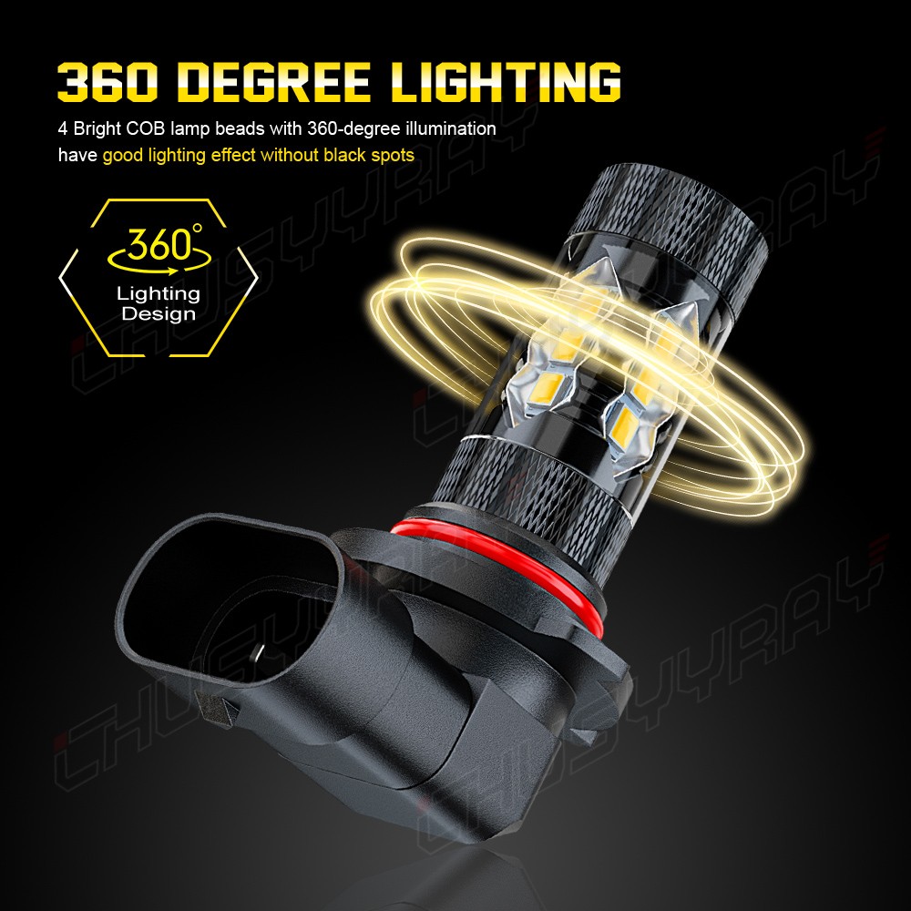 9005 LED Car Fog/Driving Light 3500K Amber 80W Bulbs For Toyota Tundra 2007-2013