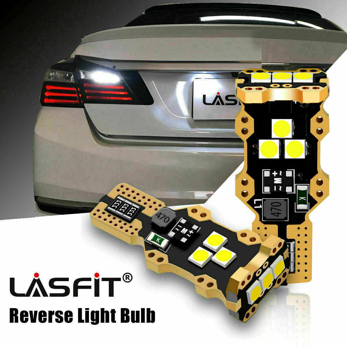 Lasfit CANBUS LED Backup Reverse Light Bulb 921 912 T15 W16W Lamps 6000K White