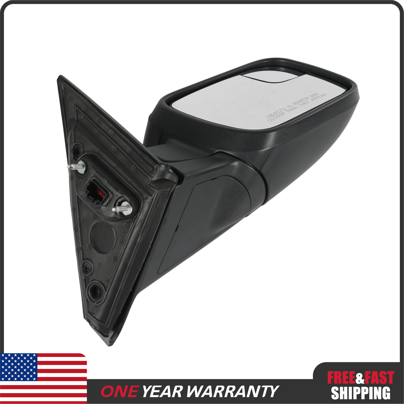 Manual Fold Textured Right Side Power Mirror For Ford 2011-2015 Explorer Black