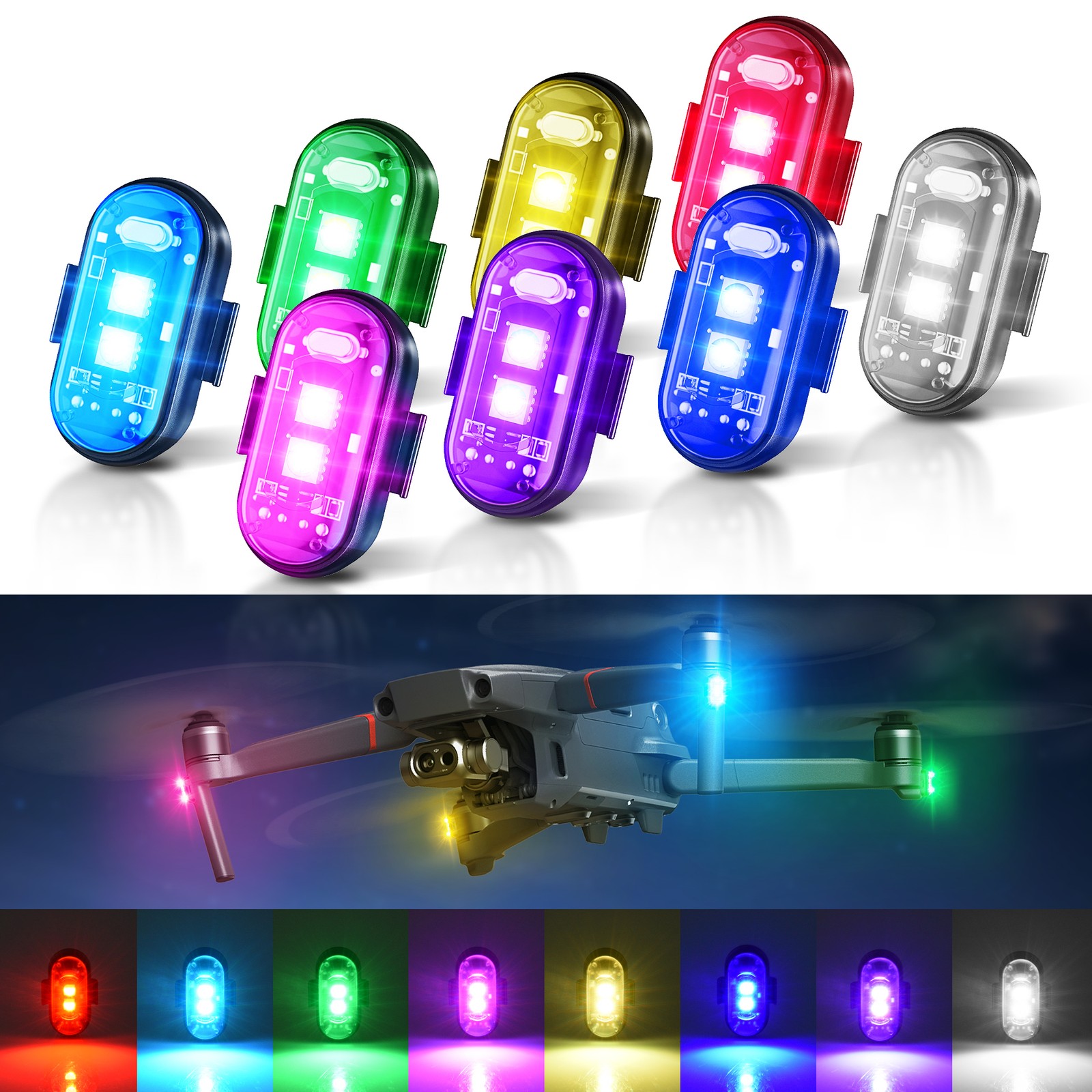 RGB Led Car Ambient Lights Rechargeable Wireless Car Light With Remote Control