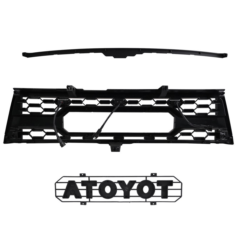 Front Grille For 1996-2002 Toyota 4Runner Black Mesh Grill W/Led Lights&Letters