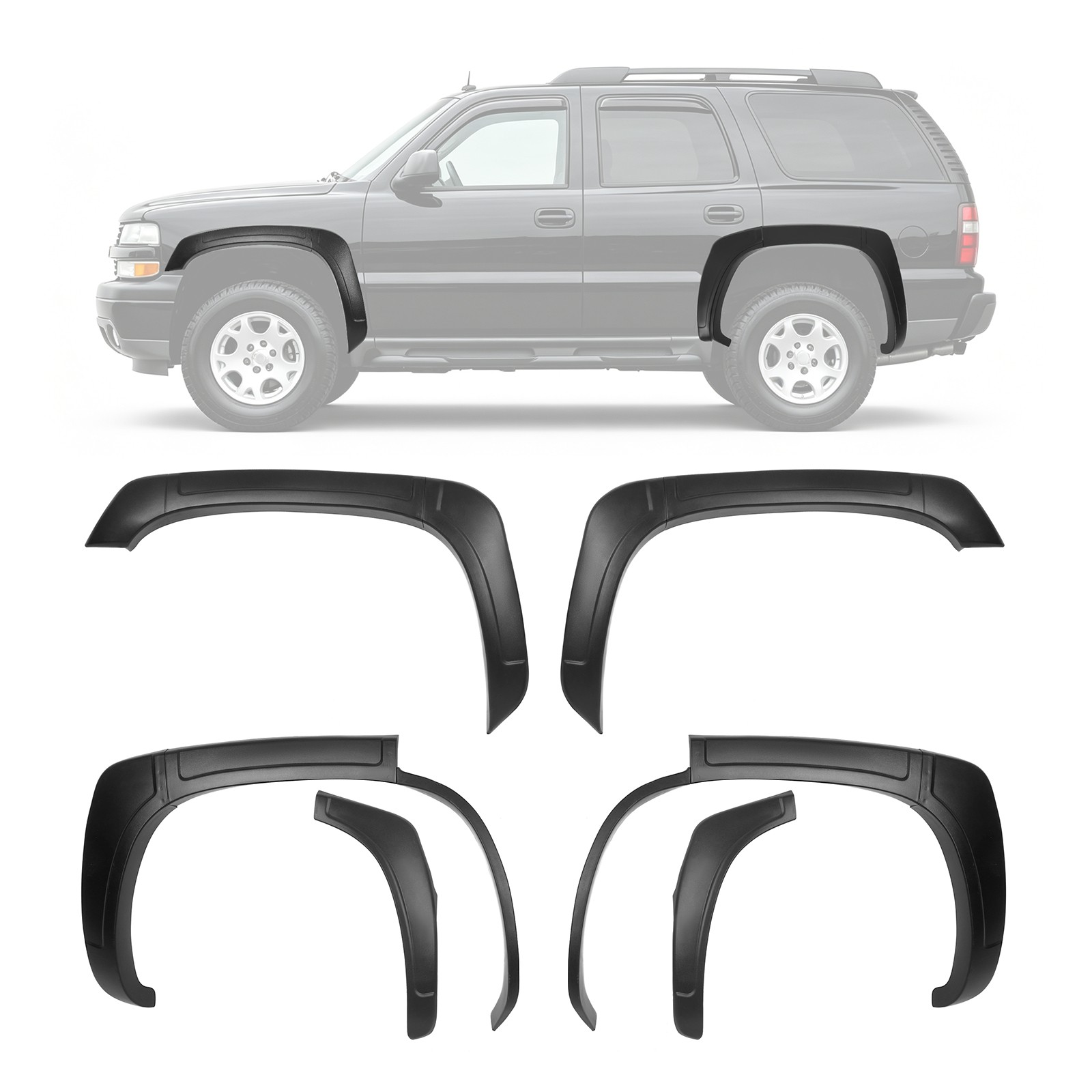 Front Rear Fender Flares Set Textured Black For 2000-2006 Chevrolet Tahoe