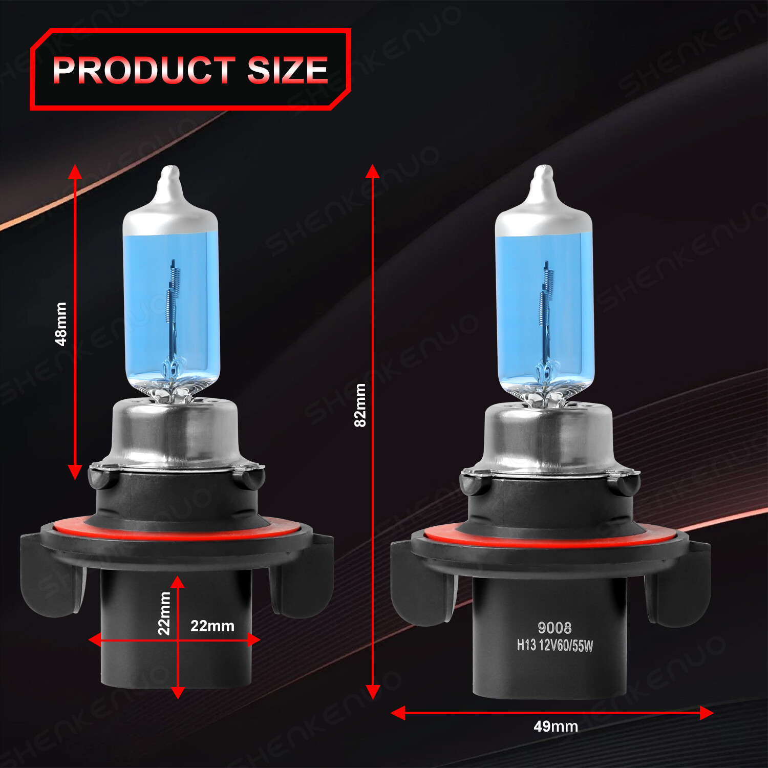 Halogen 9008 H13 60/55W 4200K White Two Bulbs Headlight Replace High Low Beam