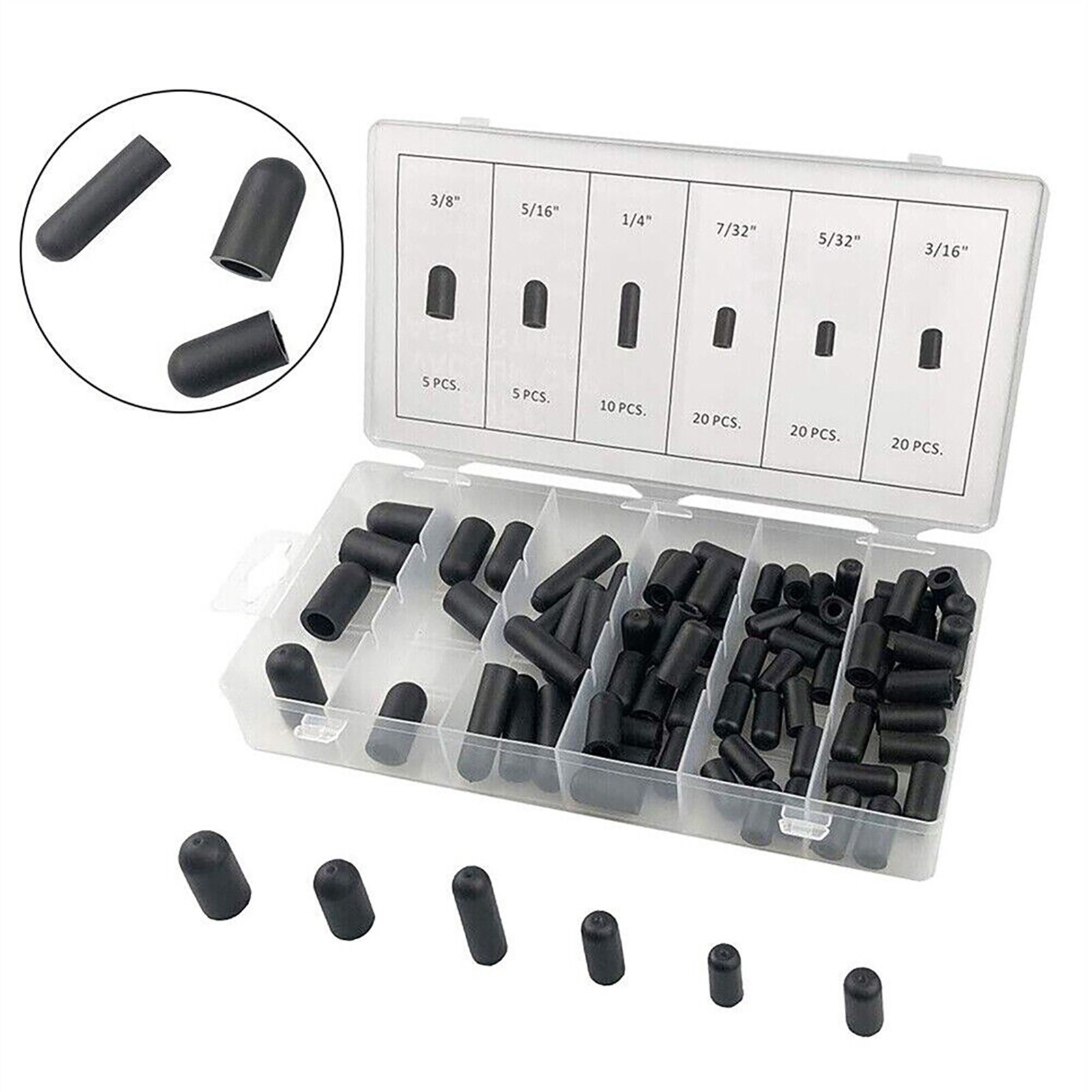 Silicone Hose Cap Vacuum Cap Block Off Assortment Kit For Holley Edelbrock 80Pcs