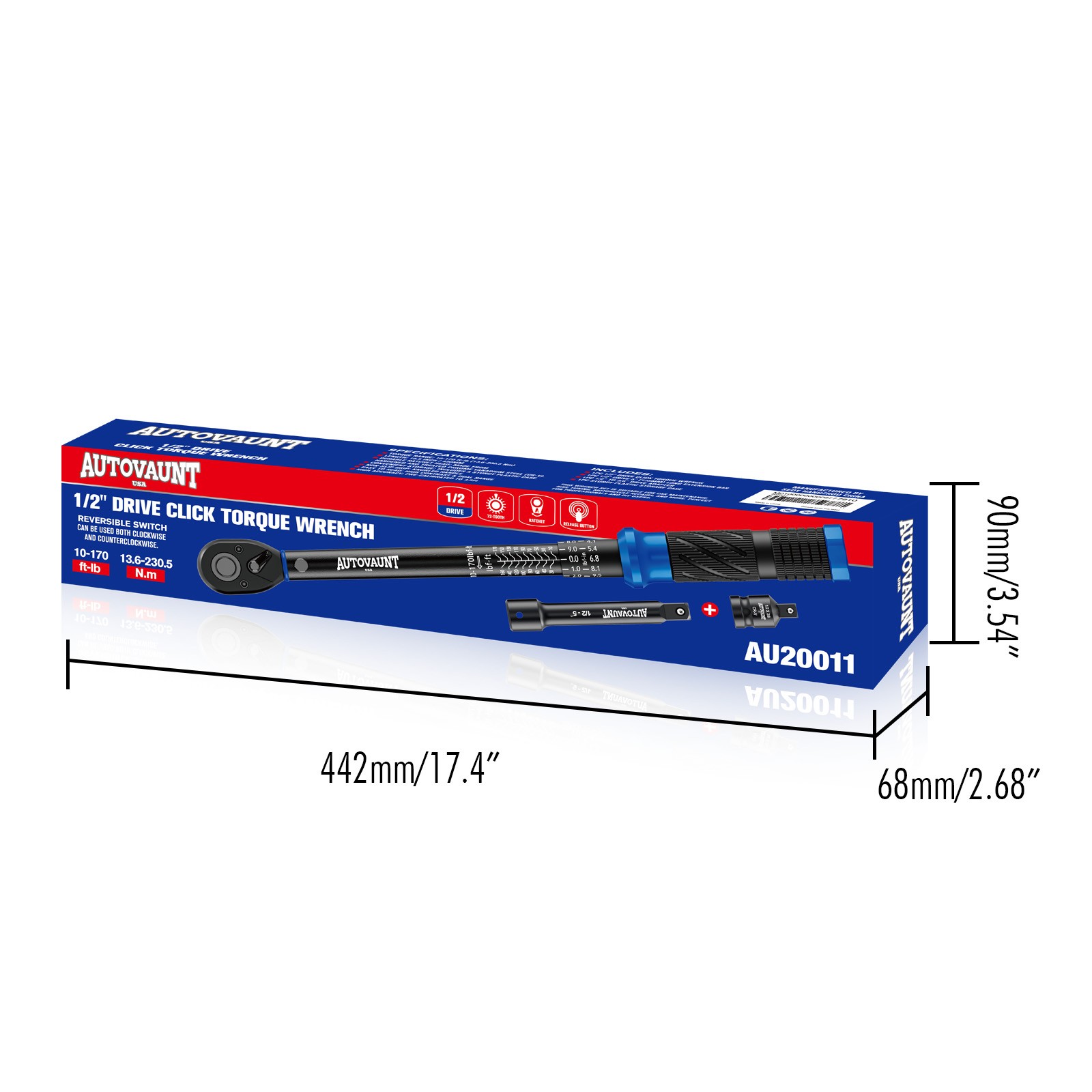 1/2″ Torque Wrench Snap Socket Professional Drive Click Ratcheting Father’s Day