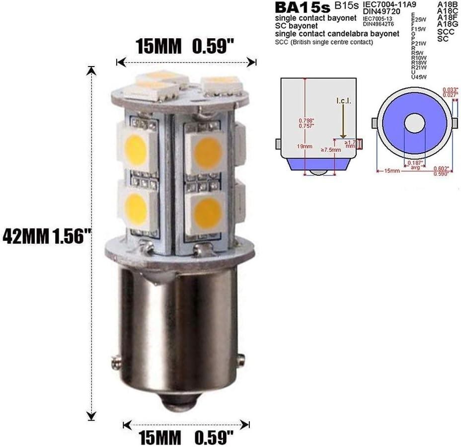 6-pack 3000k Warm White 1156 Ba15s 1141 LED Bulbs 12v Interior Rv Camper Boat