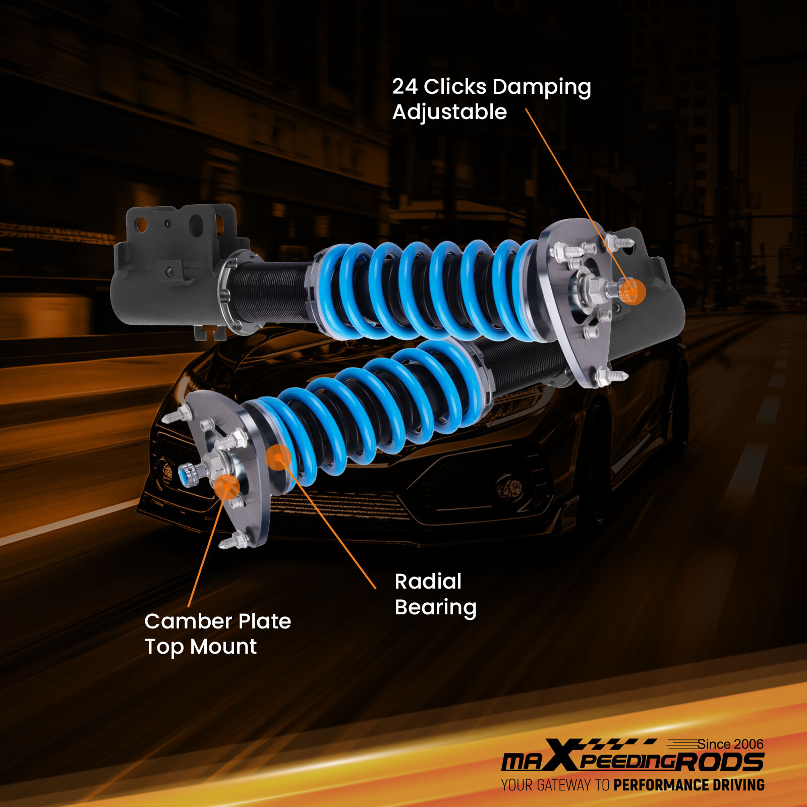 MaXpeedingrods 24 Level Coilover Suspension Kit For Subaru Legacy BD/BG/BK 93-99