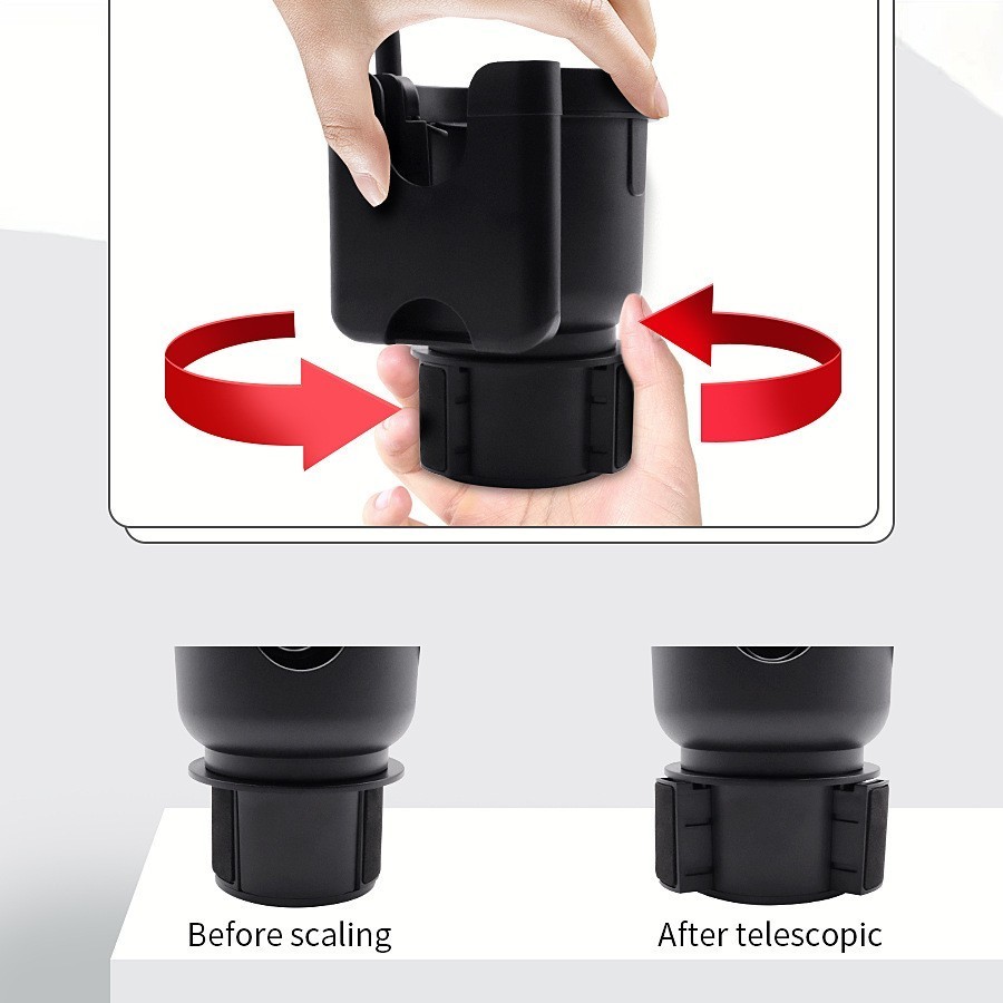 3 in 1 Car Cup Holder Expander Phone Mount Card Slot Universal 360° Phone Holder