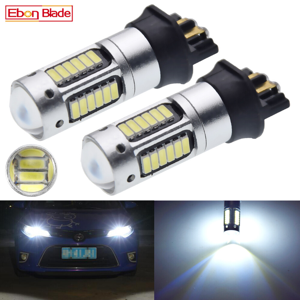 2PCS Canbus White 30-SMD PW24W PWY24W 4014 LED Bulbs For DRL Running Lights 12V