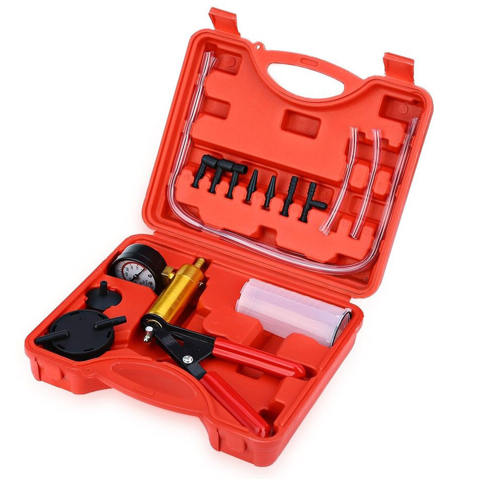 2 In 1 Brake Bleeder & Vacuum Pump Gauge Test Tuner Kit Tools DIY Hand Tools Hot