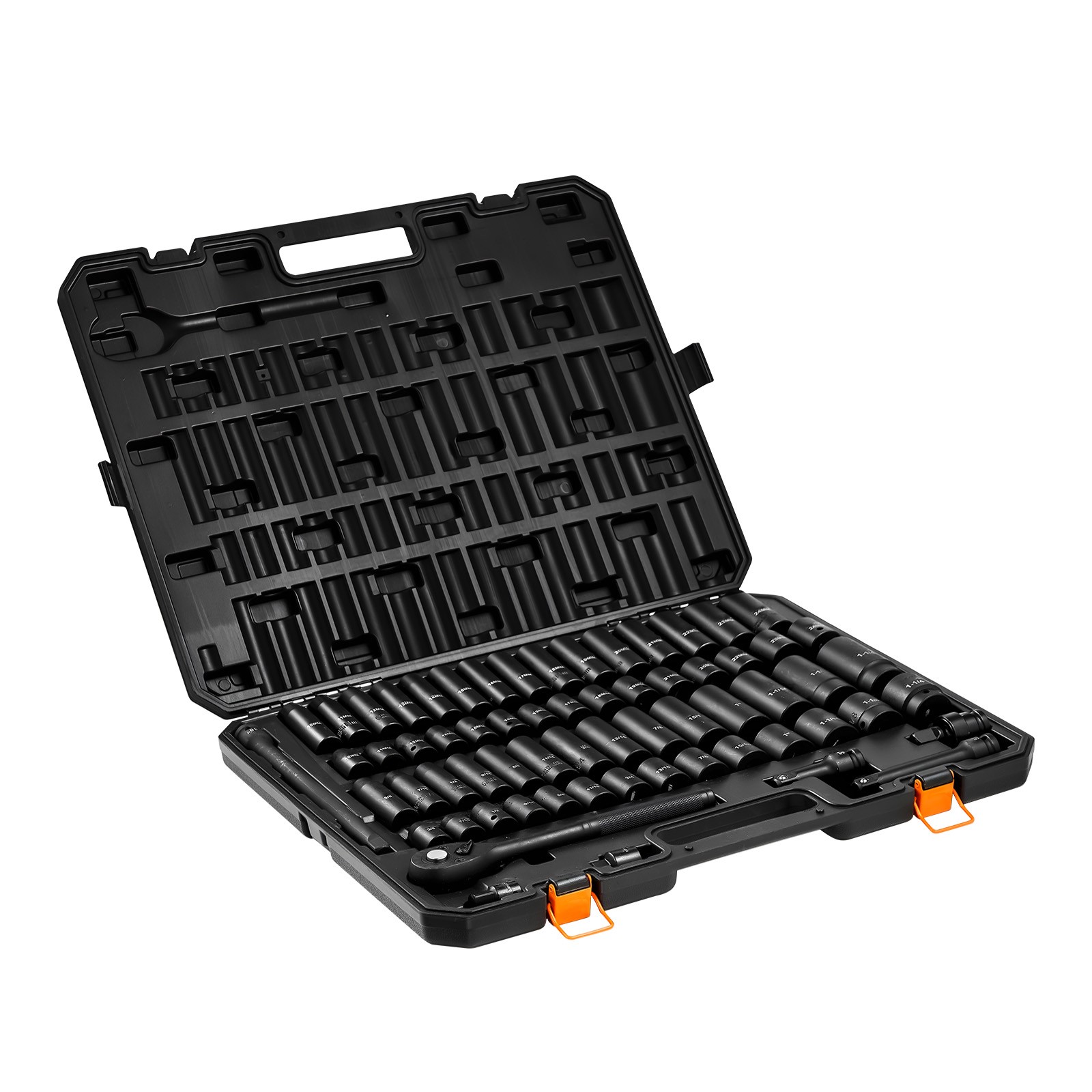 Uimoso 65-Piece 1/2″ Drive Impact Socket Set with 6-Point Design & Case