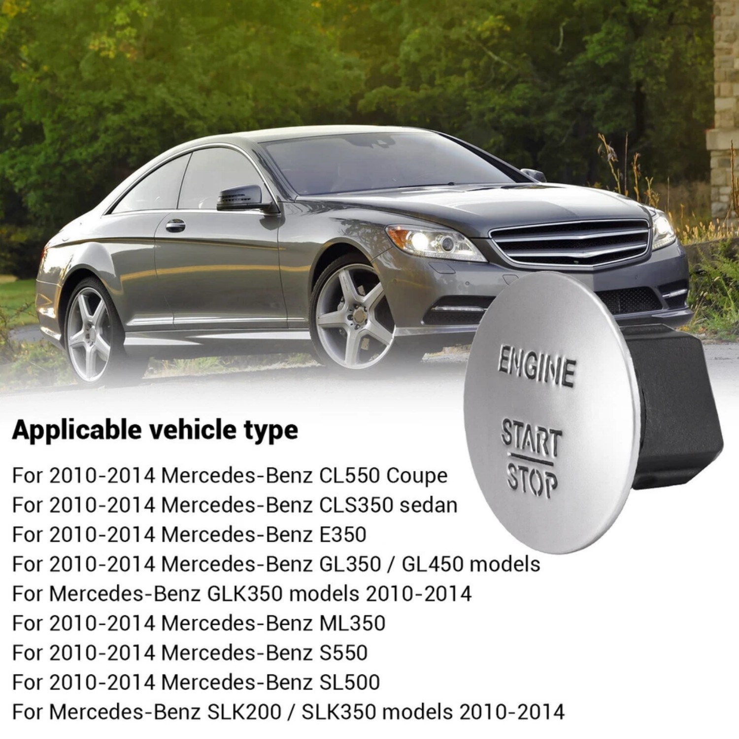 Push to Start Button Keyless Go Engine Start Stop For Mercedes-Benz 2215450714