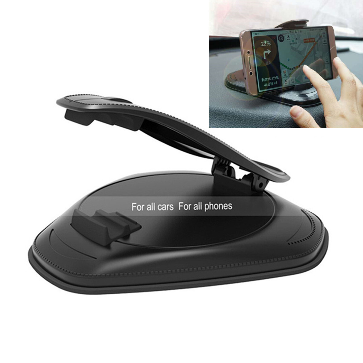 Phone Mount Holder Clip Car Dashboard Stand For 3in-7in Cell Phone Adjustable