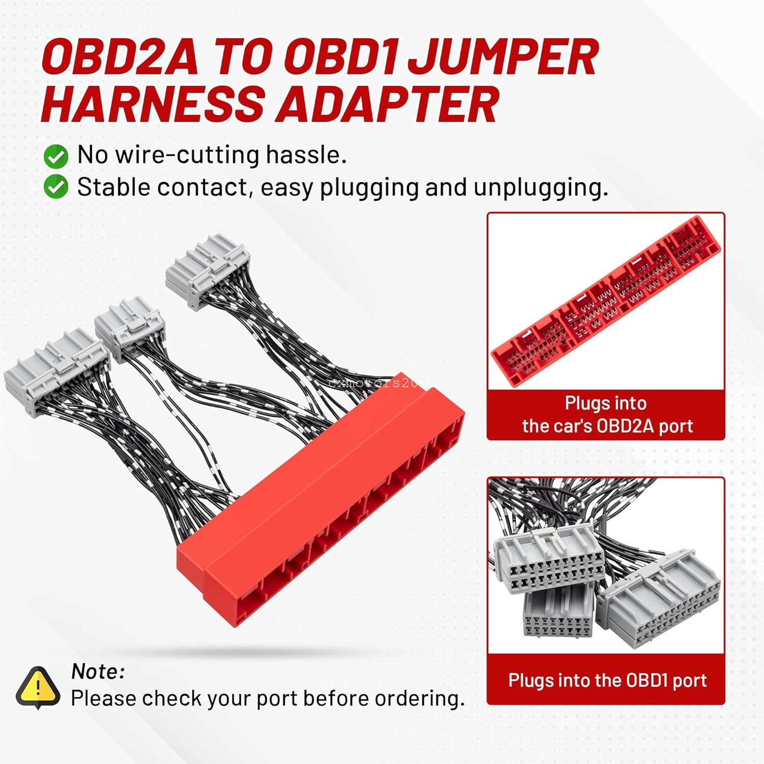 OBD2A TO OBD1 Jumper Harness Conversion Adapter for Honda Civic 1996 1997 1998