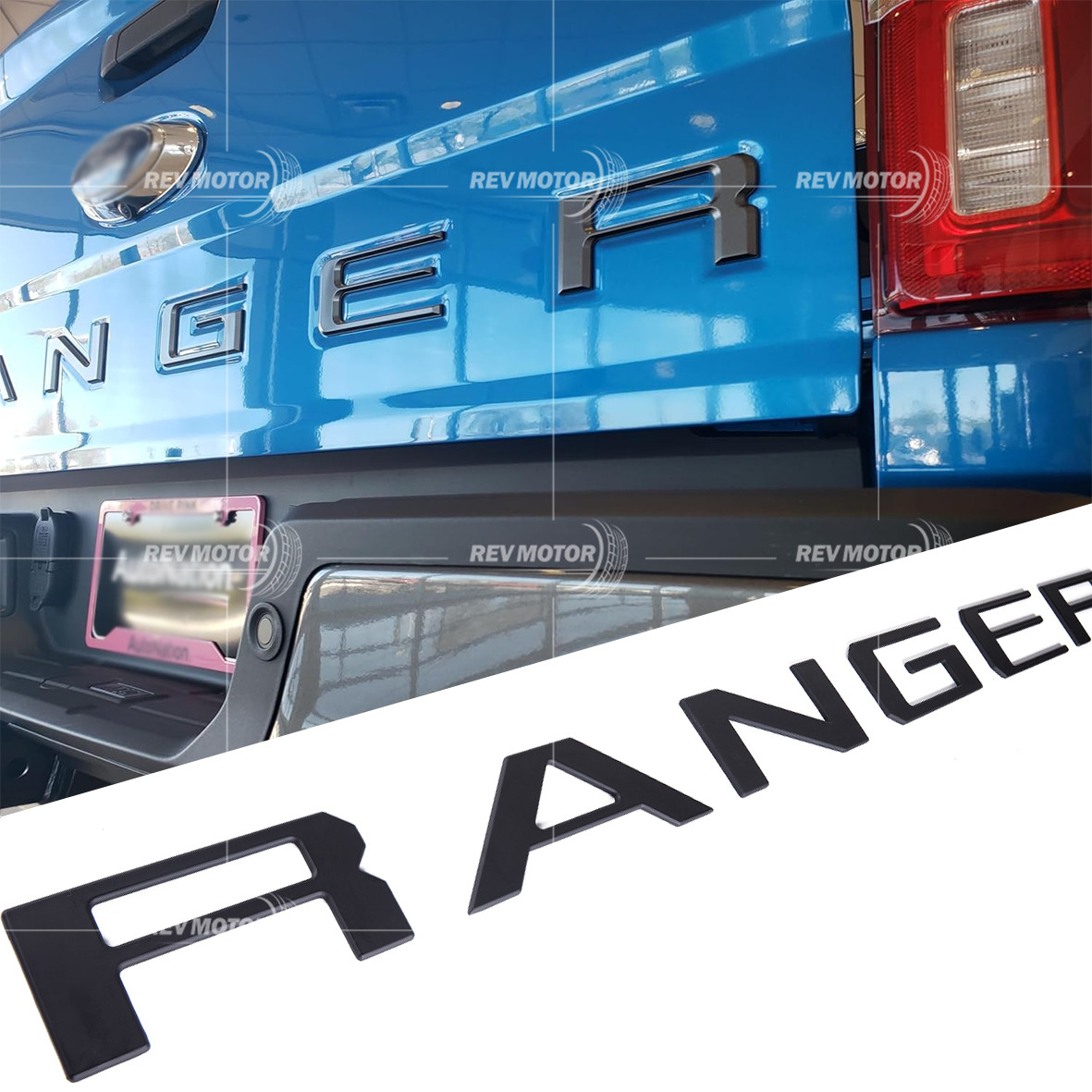 MATTE BLACK 3D RAISED REAR TAILGATE LETTERS FOR RANGER 2019-2023