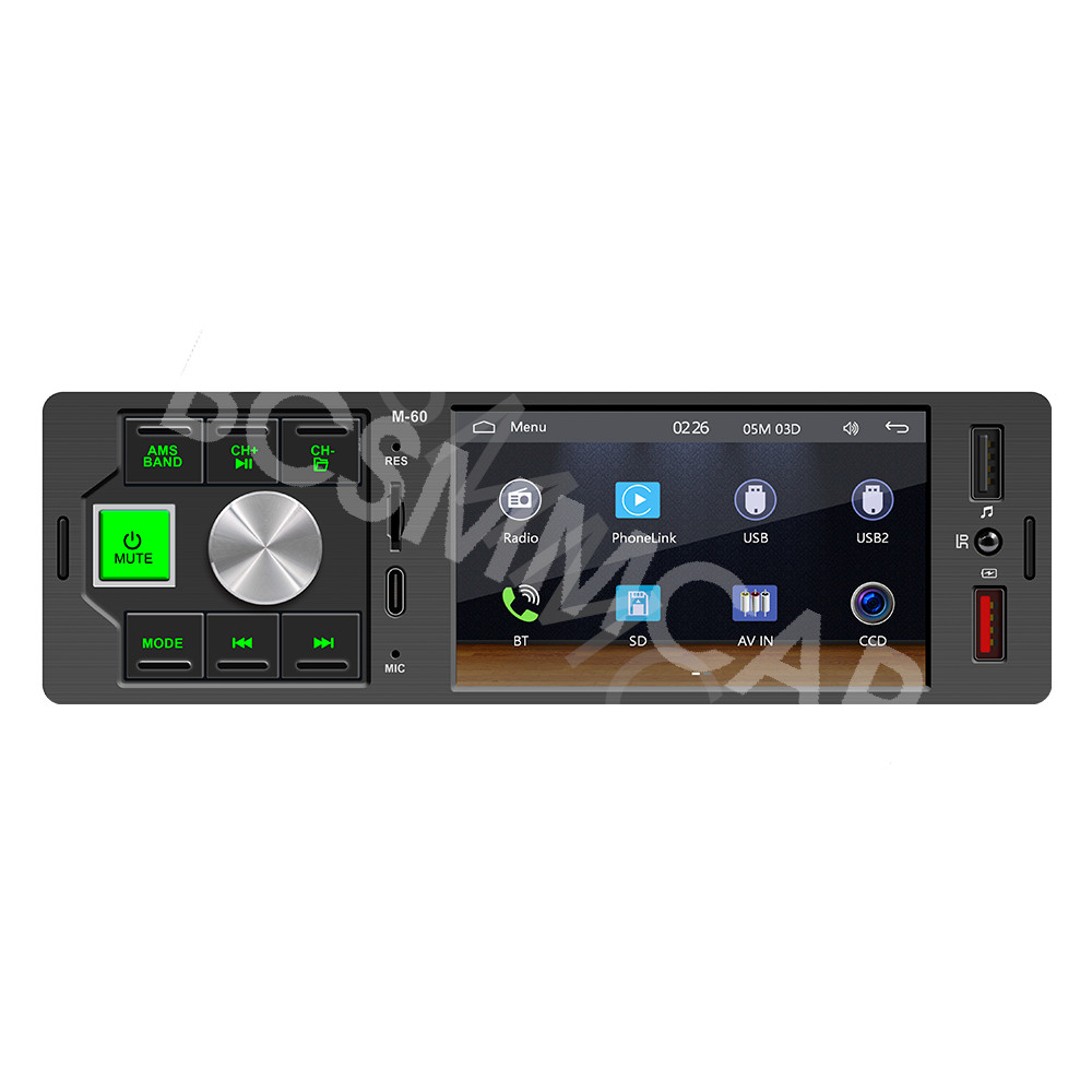 4.1″ 1DIN Car Stereo Radio Bluetooth Touchscreen FM MP5 Player For Apple Carplay