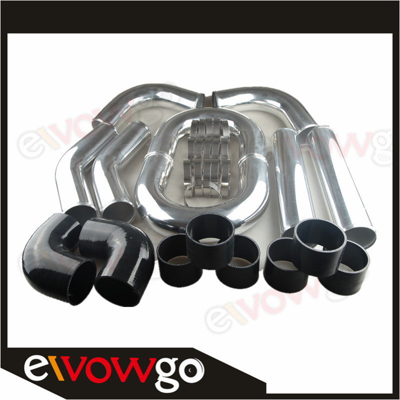 3.5 inch / 4 inch Aluminum Universal Turbo Boost Intercooler Piping Pipe Kit US.