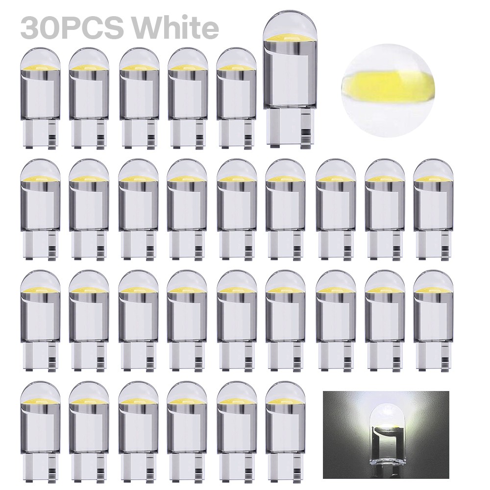 30x LED License Plate Interior Light Bulb T10 194 168 W5W 2825 White 6000K