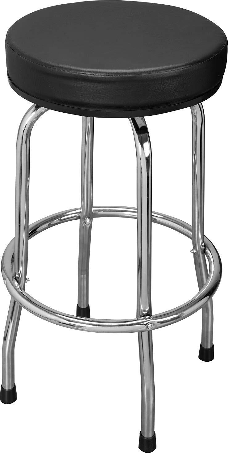 Torin Swivel Bar Stool Padded Garage/Shop Seat Plated Legs, Black, ATRP6185B,A