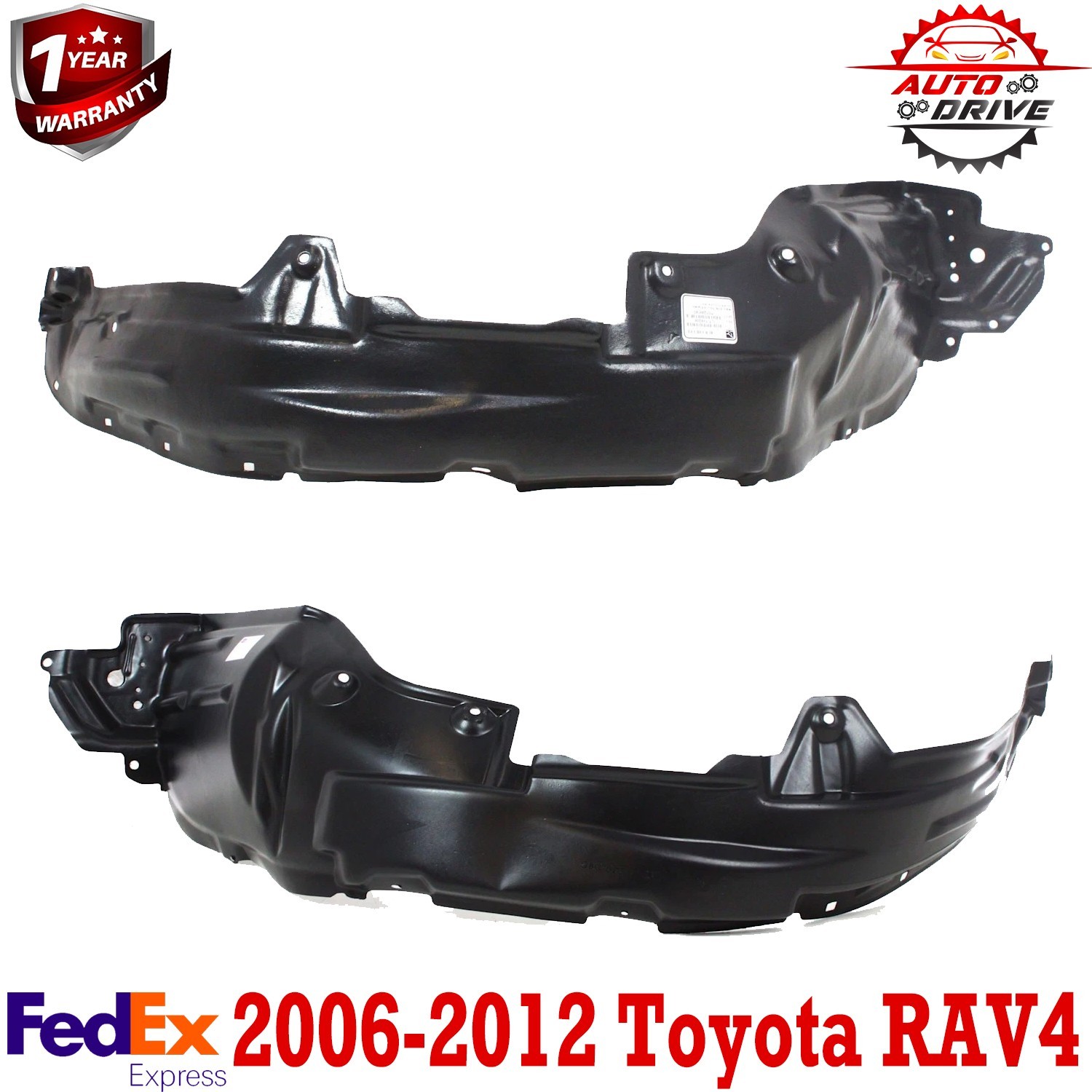 Set of 2 Fender Liner For Toyota RAV4 2006-2012 Front Left & Right Inner