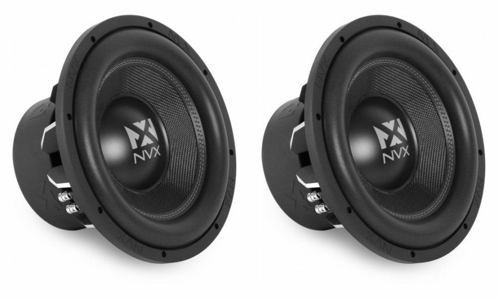 2) NVX VCW122 12″ 1000W RMS VC-Series Dual 2-ohm Car Audio Subwoofers