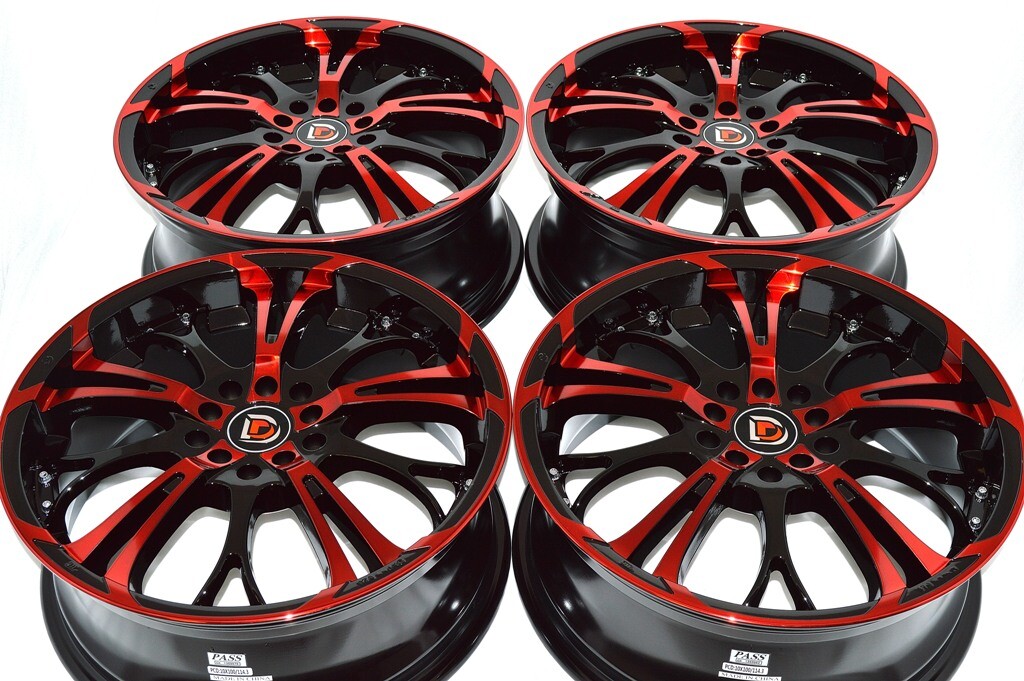 4 New DDR R25 17×7 5×108/110 40mm Black Red Finish 17″ Rims Wheels