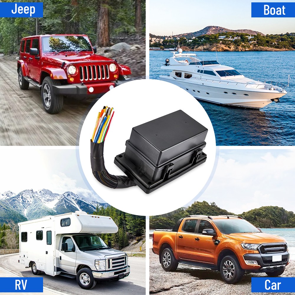12V Universal Waterproof Automotive 6 ATO Fuse Relay Box Block w/ Harness Marine