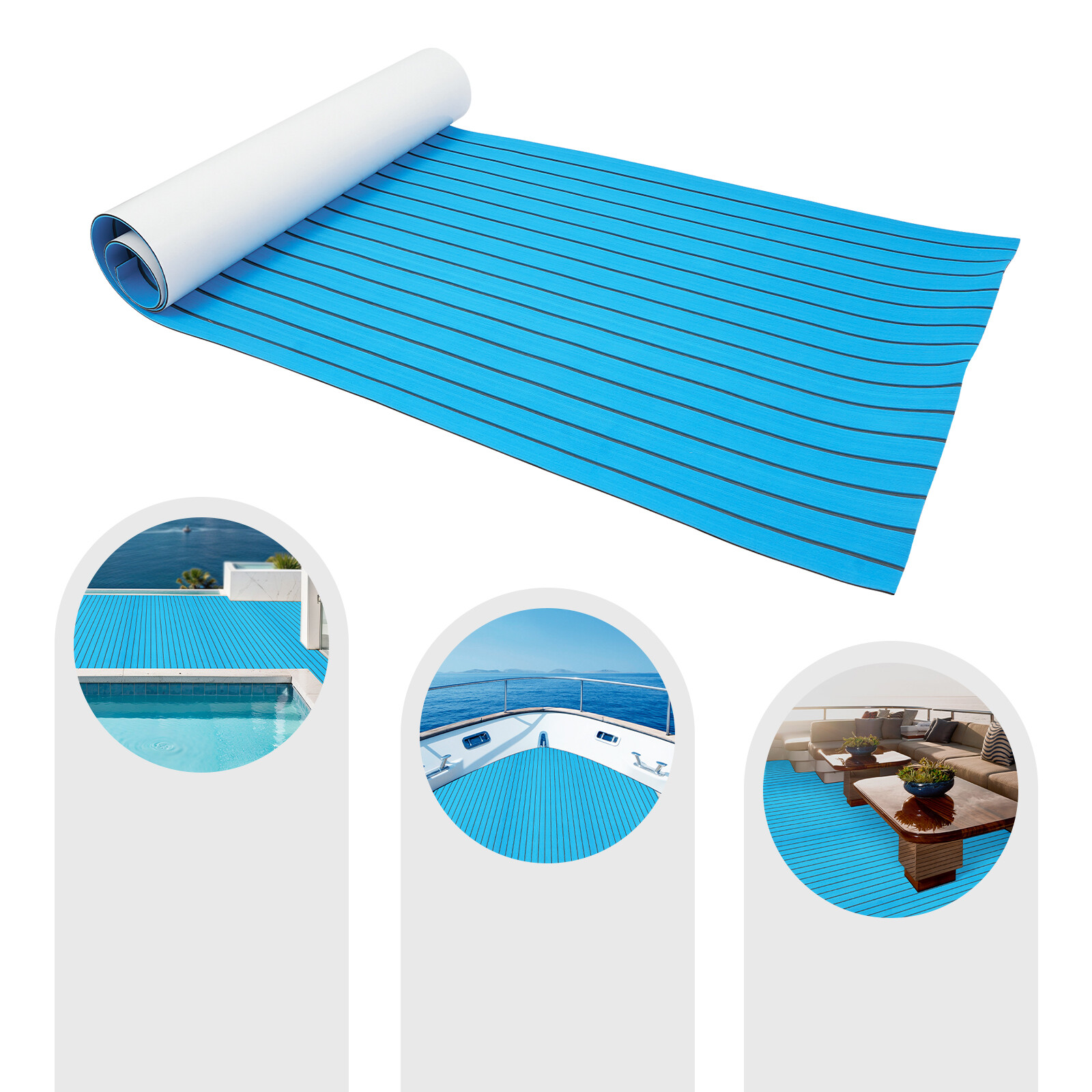 Self-Adhesive EVA Foam Anti-Slip Mat for Boat Decking, 94 × 35 in