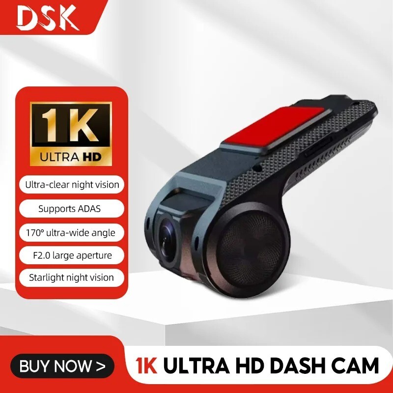 USB Dash Cam Car DVR 170° Wide Angle Camera Night Vision Waterproof Driving Reco