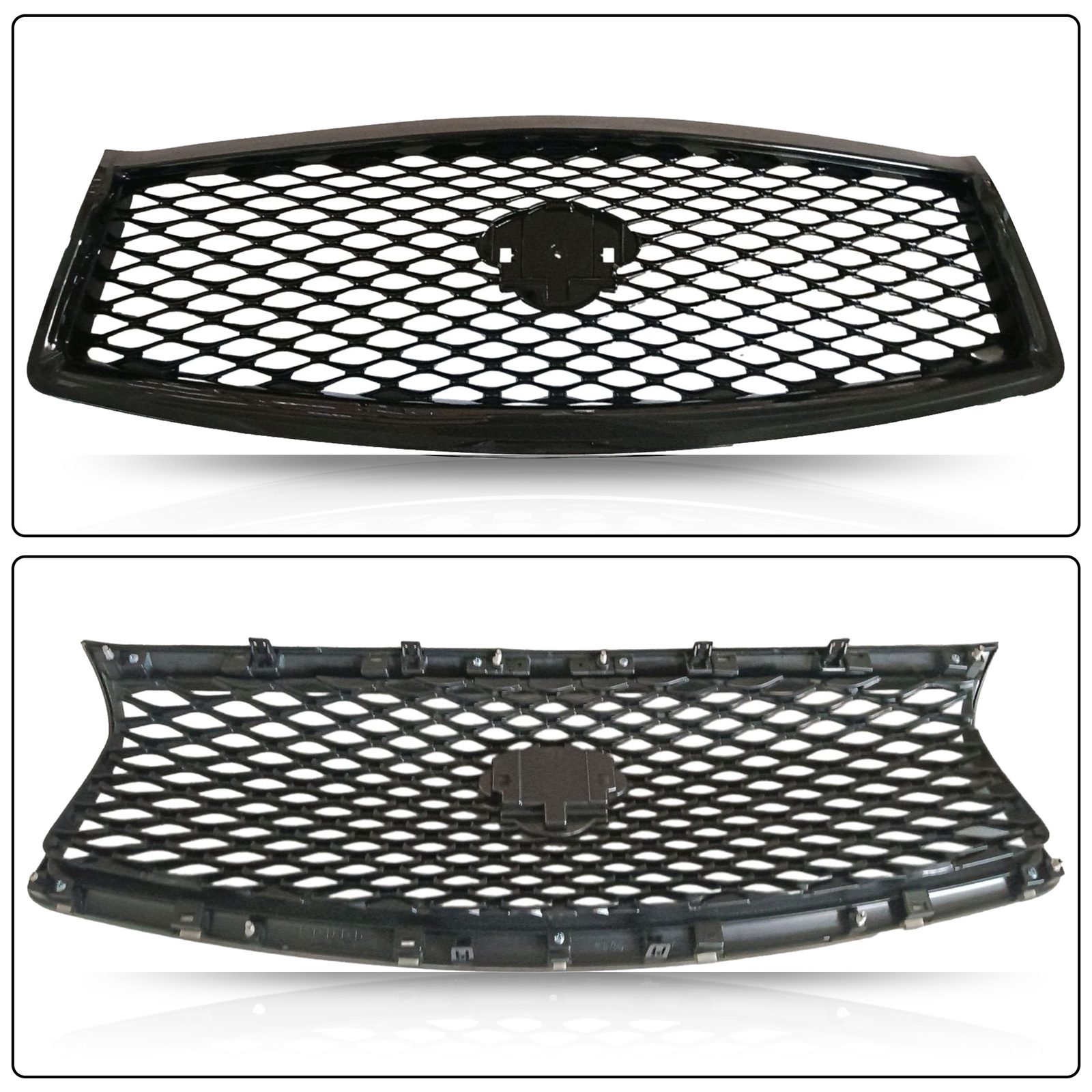 Upper Gloss Black Grille Without camera hole Fit Infiniti Q50 2014-2017