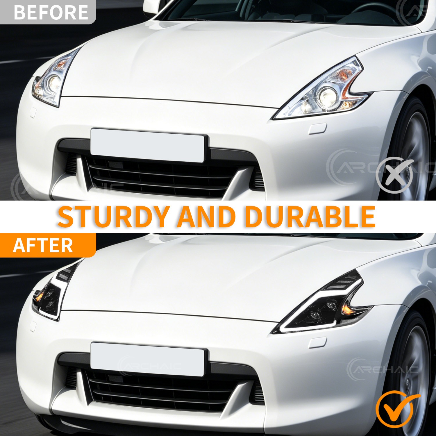 LED Projector Headlights Front Lamp RH+LH For Nissan 370Z Fairlady Z34 2009-2021
