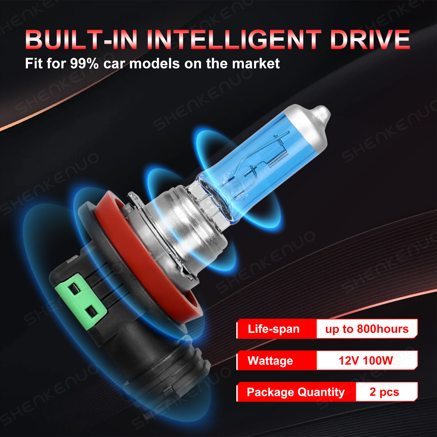 9005 H11 Halogen Headlight KIT Combo Bulbs High&Low Beam Super Bright Warm White