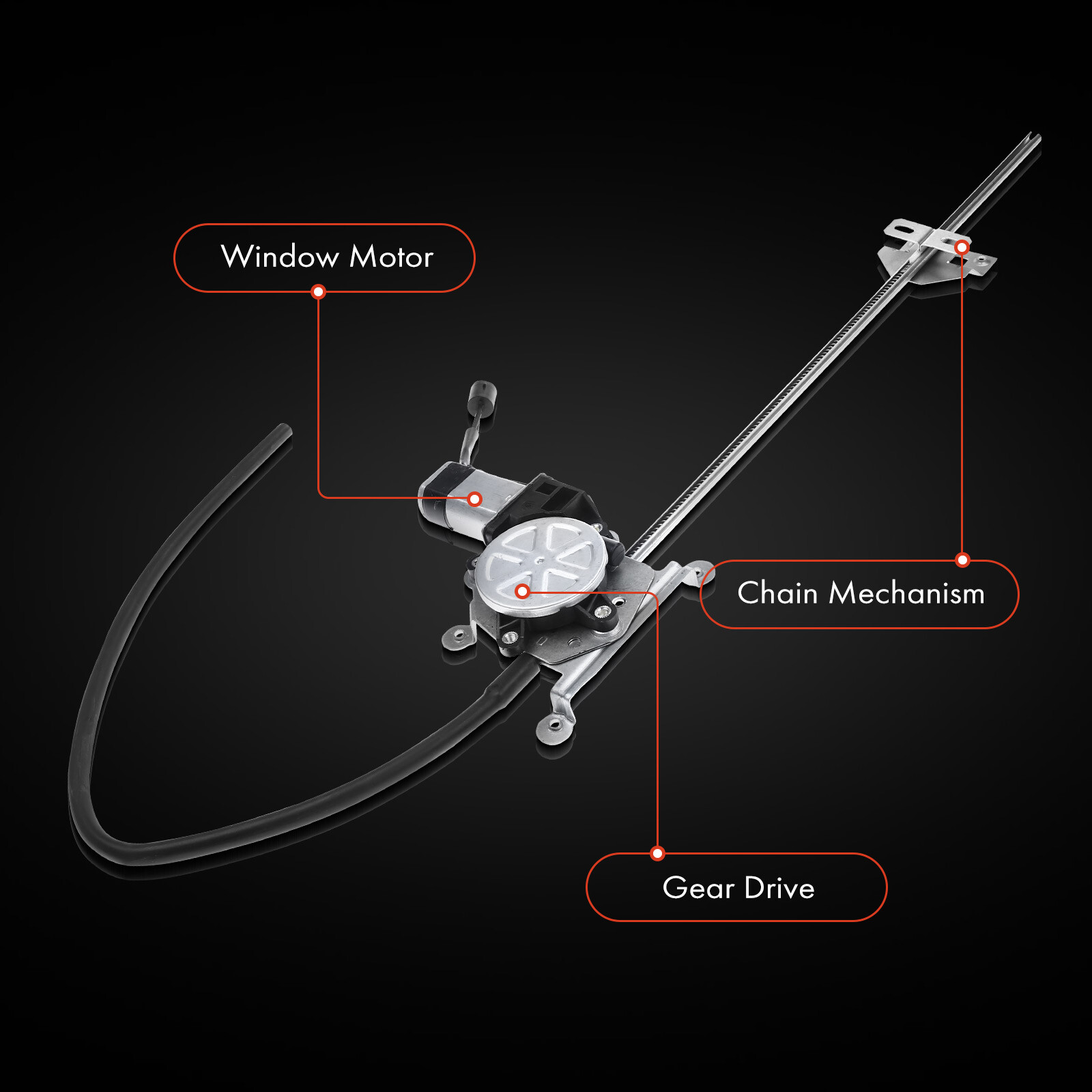 2x Power Window Regulator with Motor for Freightliner FLD112 120 132 Front Side