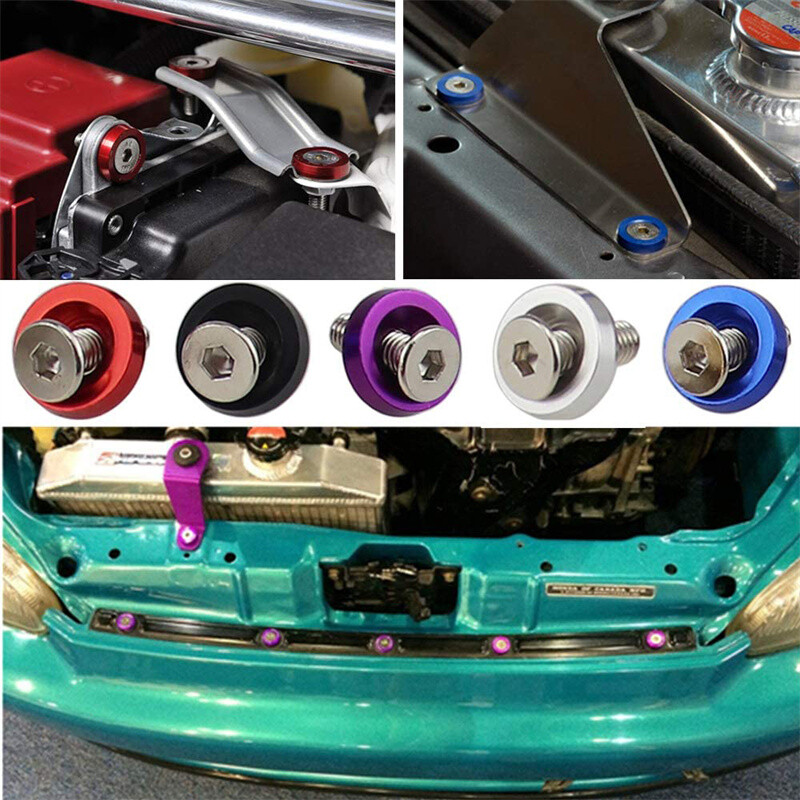 20pcs Black Billet Aluminum Fender Bumper Washer Bolt Engine Bay Dress Up Kit