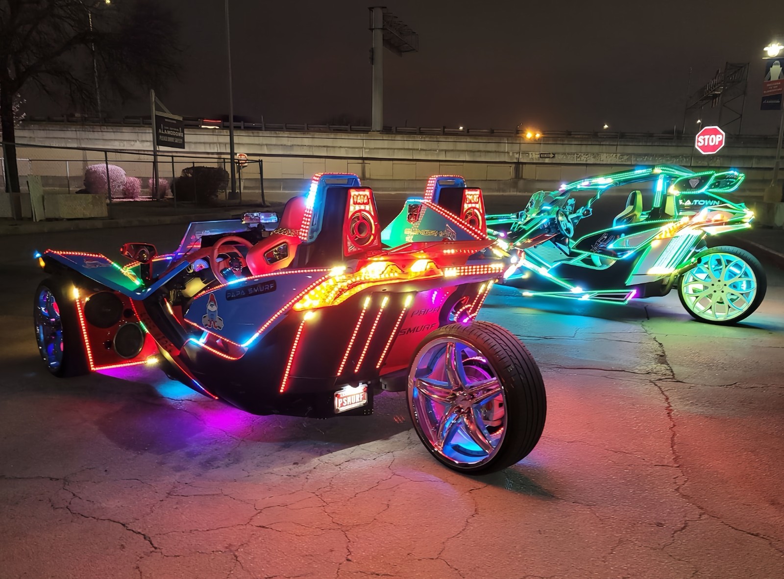 12PCS 4FT Clear IP65 Flexible LED CHASING Light Strips For Polaris Slingshot NEW