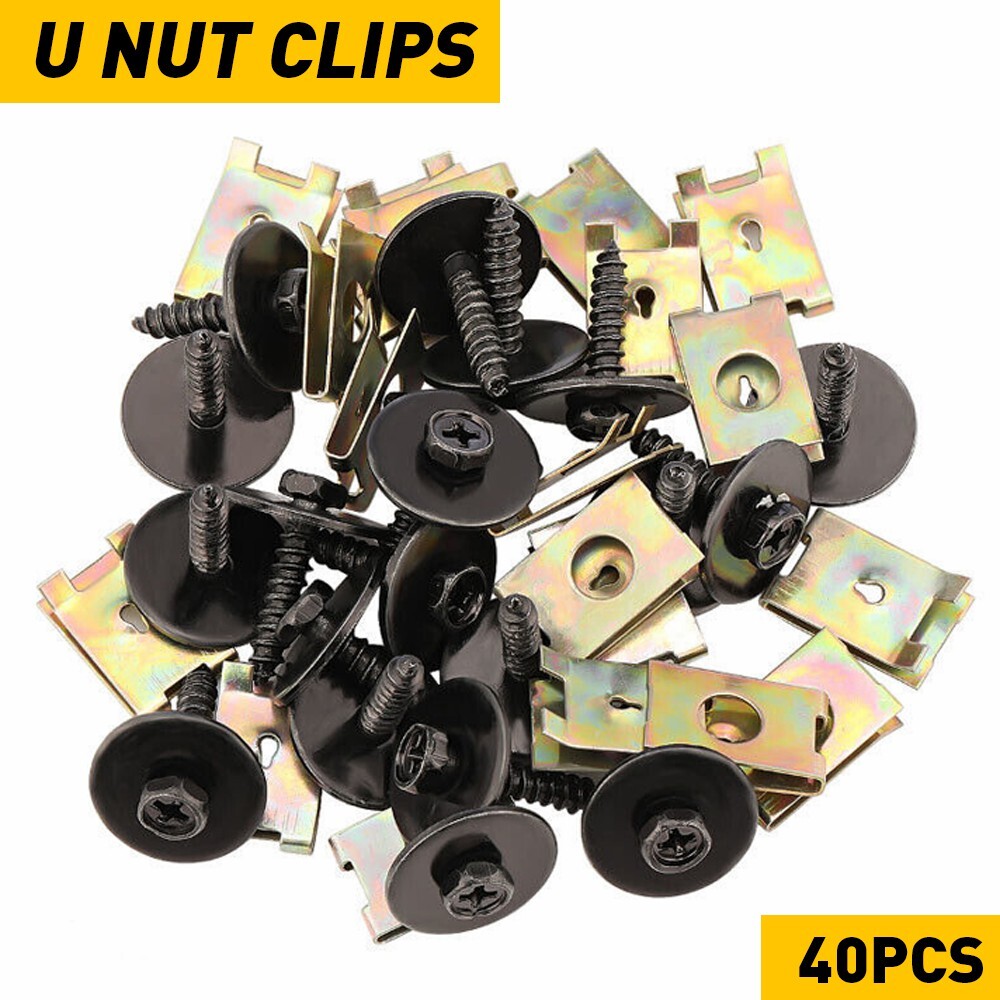 40x Engine Under Cover Splash Shield Guard Bumper Body Bolts U-nut Clip Fastener
