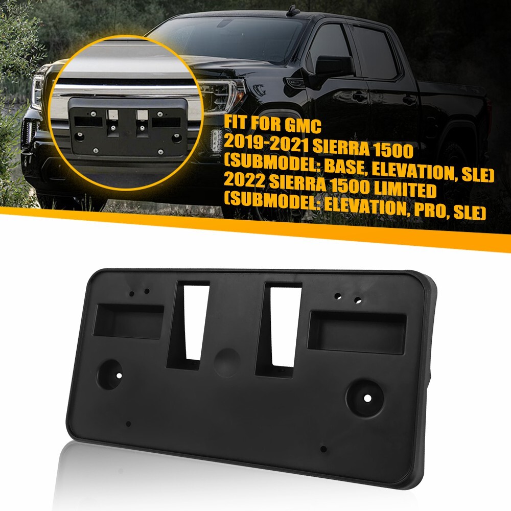 Front License Plate Tag Bracket Holder GM1068198 For 2019-2022 GMC Sierra 1500 T
