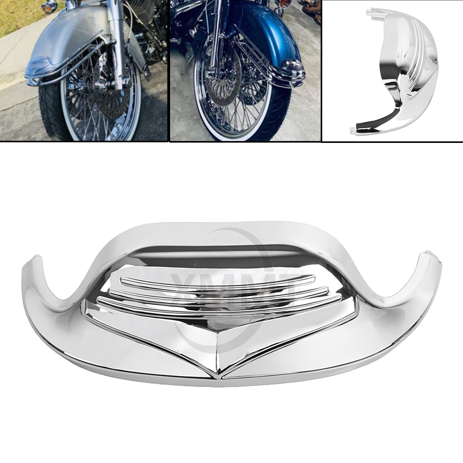 Chrome Front Fender Mudguard Tip Trim For Harley Heritage Softail Classic FLSTC