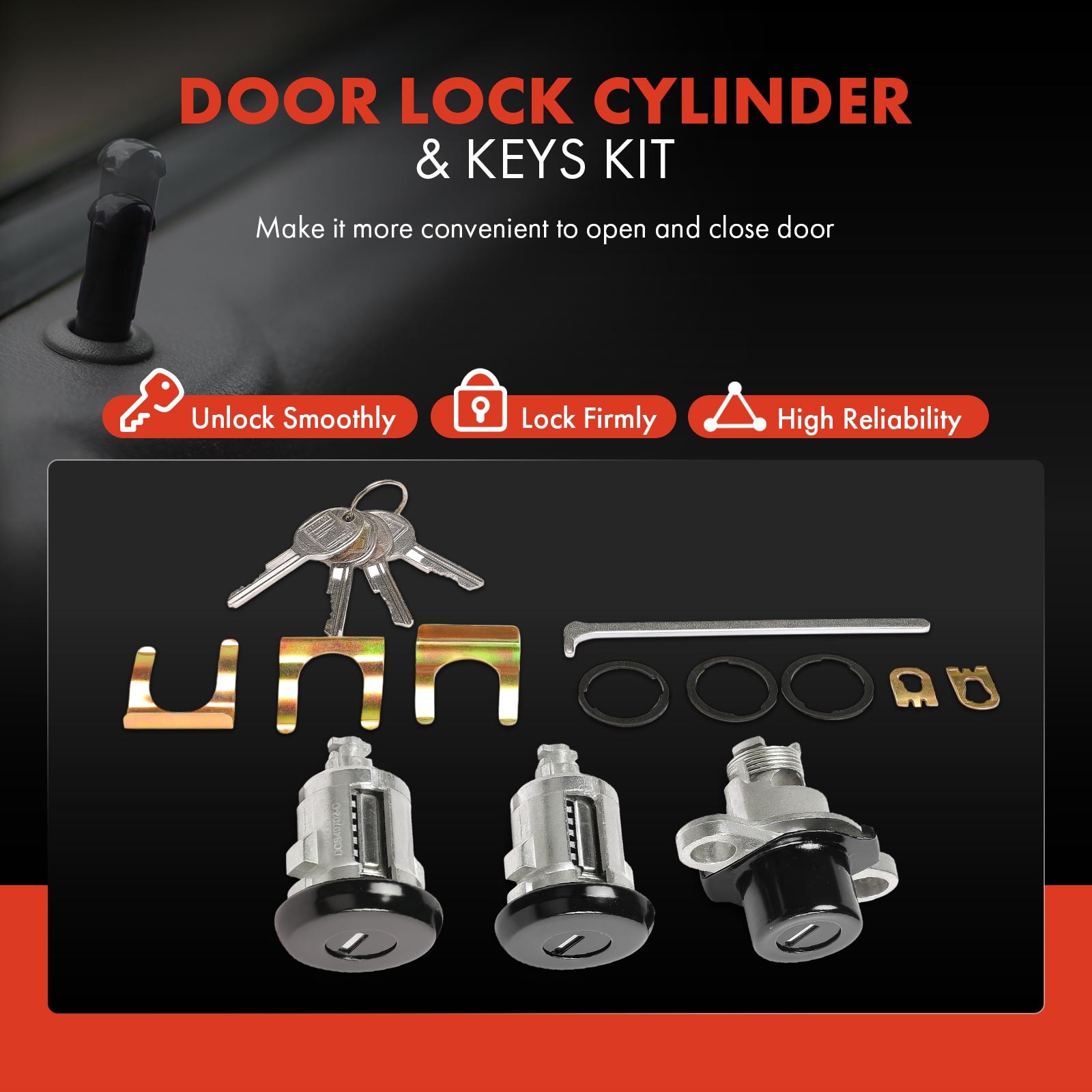 3Pcs Front Left & Right Doors & Hatch Lock Cylinder Set for Chevy Camaro 93-02