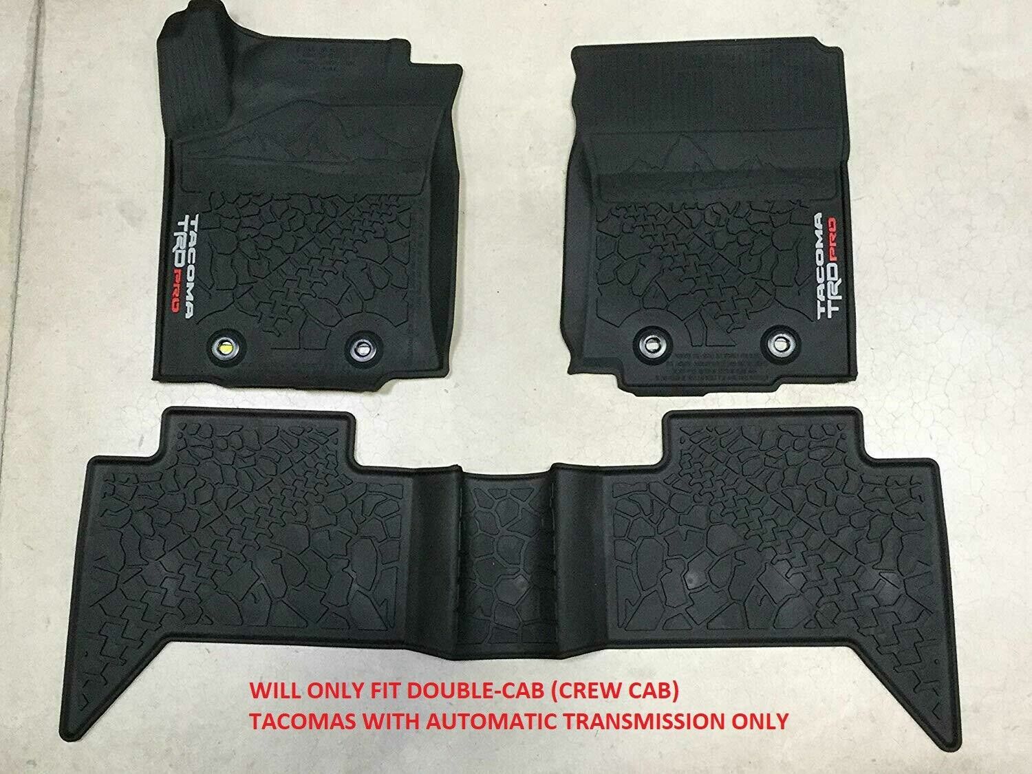 OEM 2016-2021 TOYOTA TACOMA TRD PRO ALL WEATHER MATS W/ AUTO TRANSMISSION