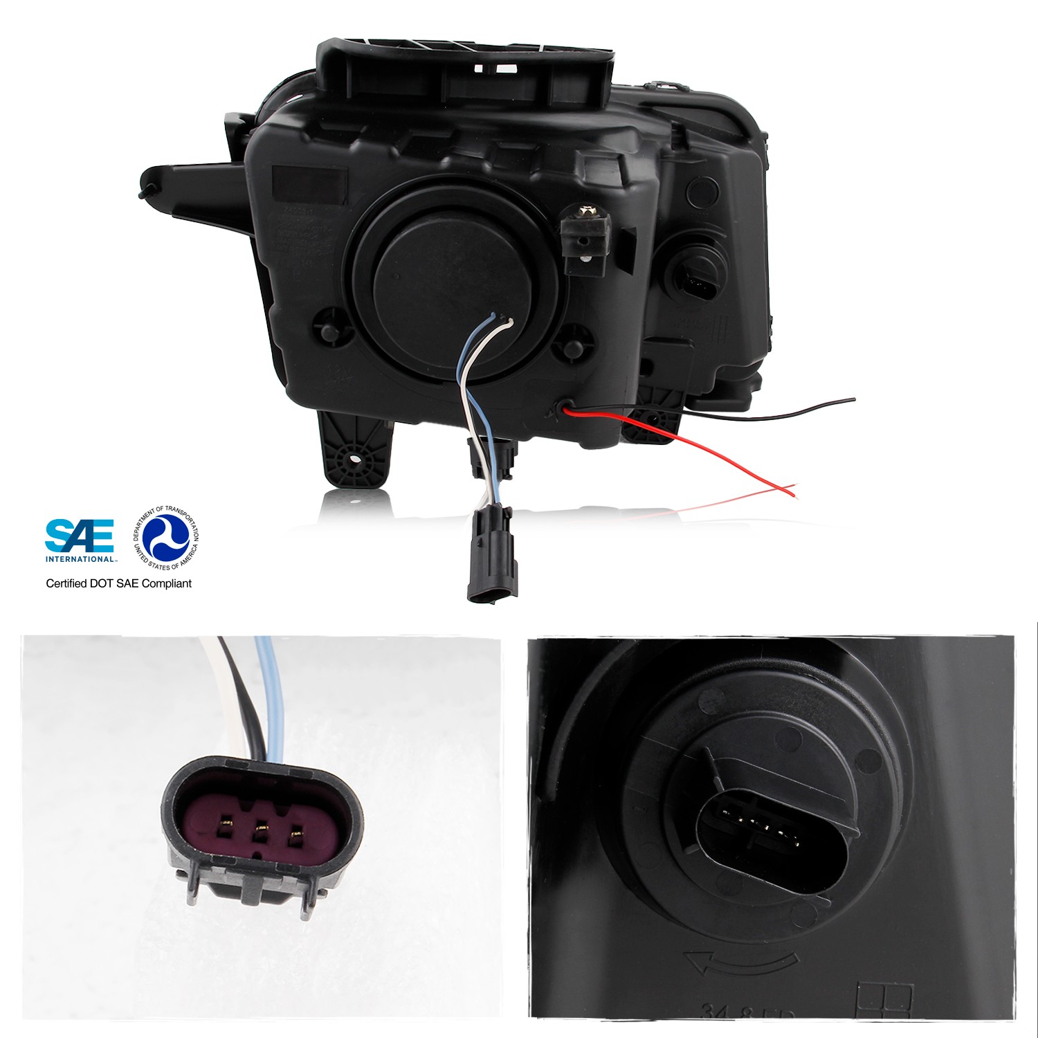 Fit Smoked 2010 2011 2012 2013 Camaro CCFL Halo Projector Halogen Headlights