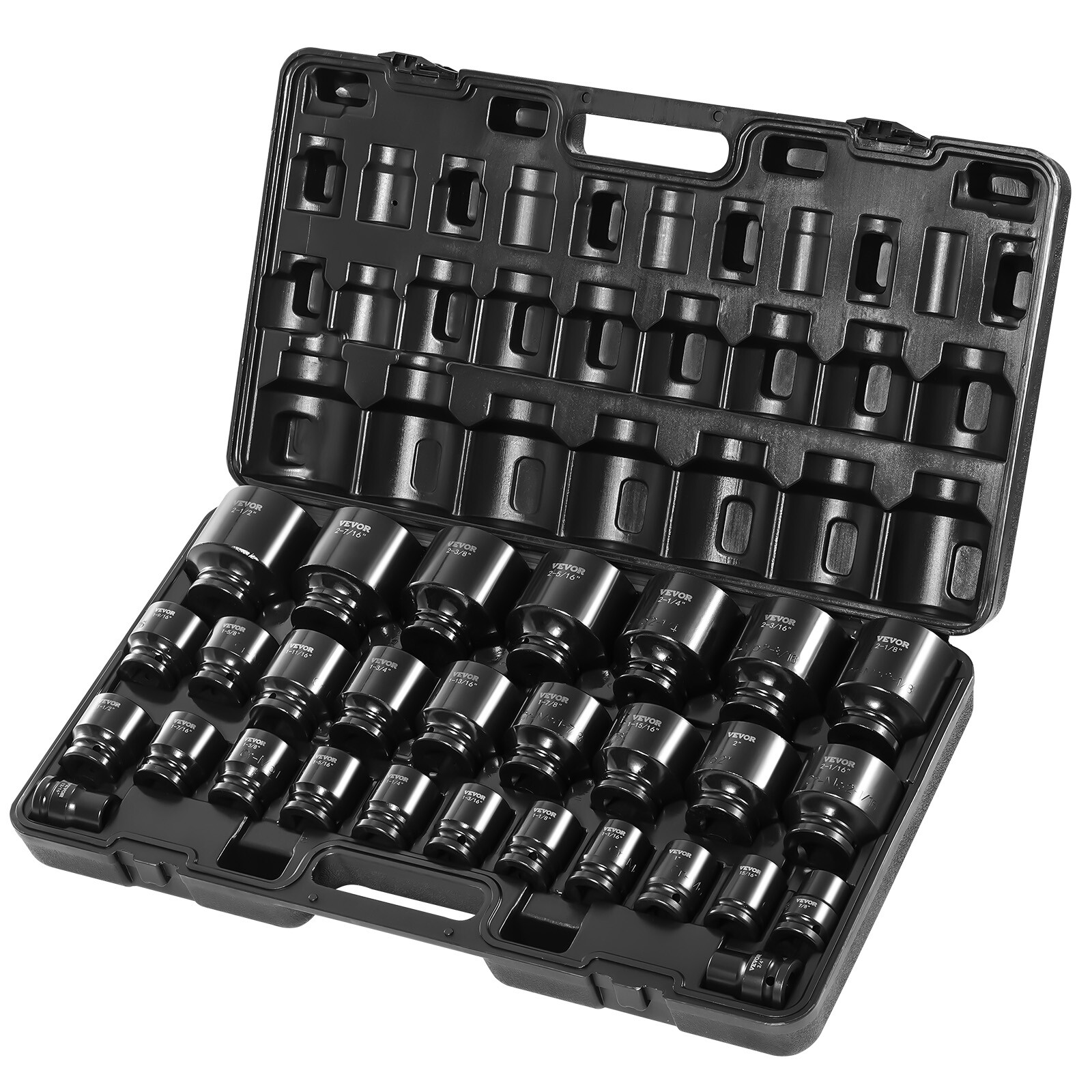 Impact Socket Set 29 PCs 3/4″ Drive 6 Point SAE Master 3/4 inch – 2-1/2 inch