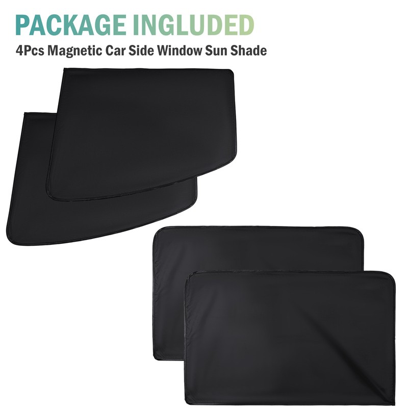 4PCS Car Sun Shade Curtains – 100% UV Protection Privacy Curtain Black
