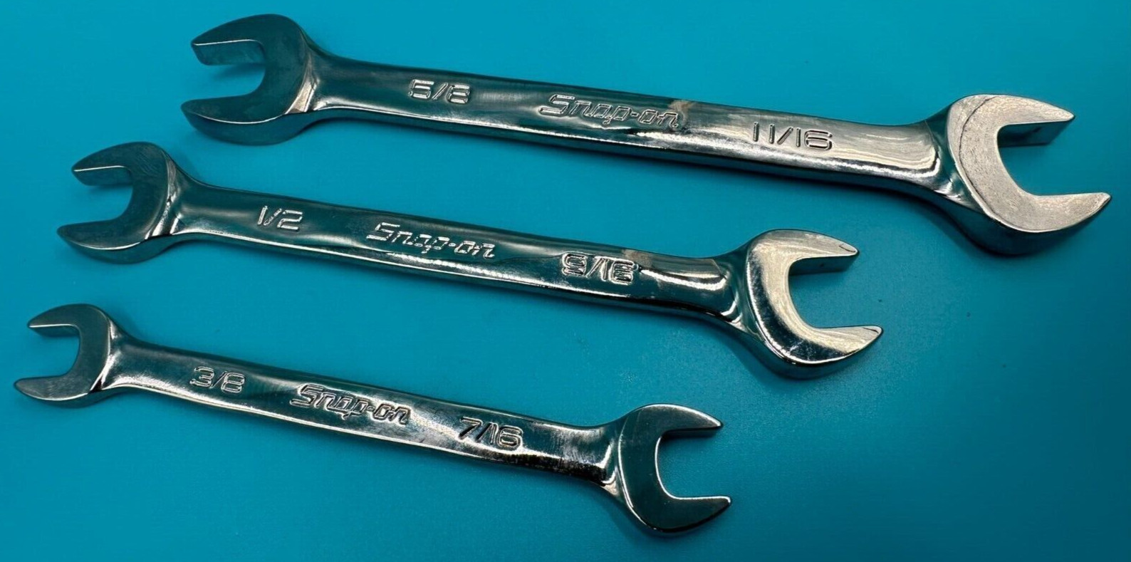 NEW Snap-On Open-End Wrench Set 3/8″ to 11/16″ VO1214B VO1618B VO2022B 3pc SAE