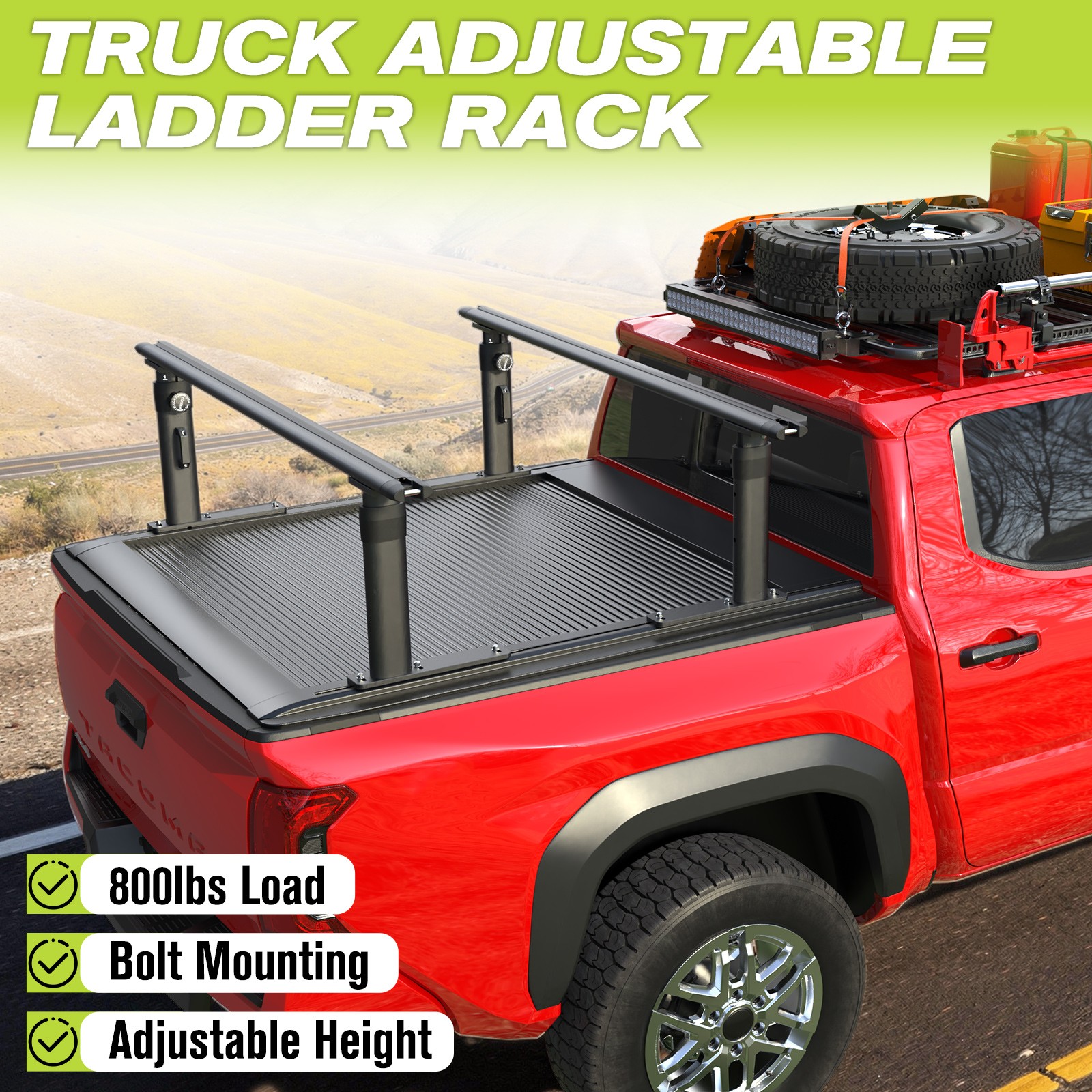 T-Slot Tonneau Bed Rack Base Adjustable For Tacoma Gladiator Colorado Ranger