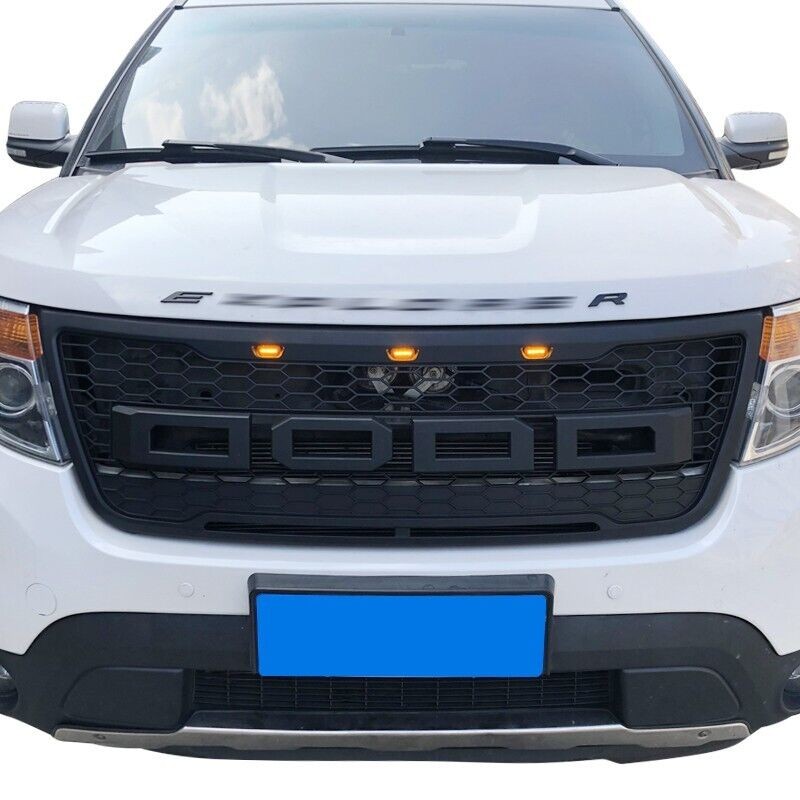 Front Grille for 2012-2015 Ford Explorer Bumper Grill Honeycomb Mesh W/Letters