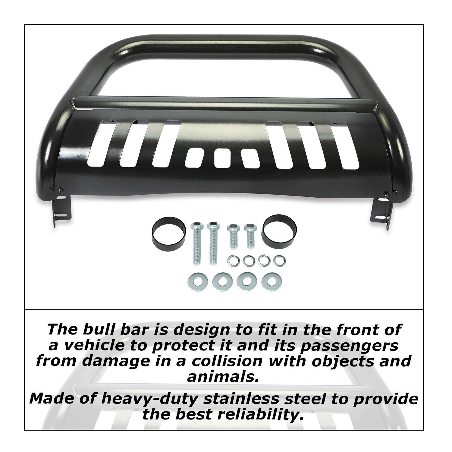 3″ Grille Brush Push Bumper Guard Bull Bar for 2004-2015 Nissan Titan/Armada