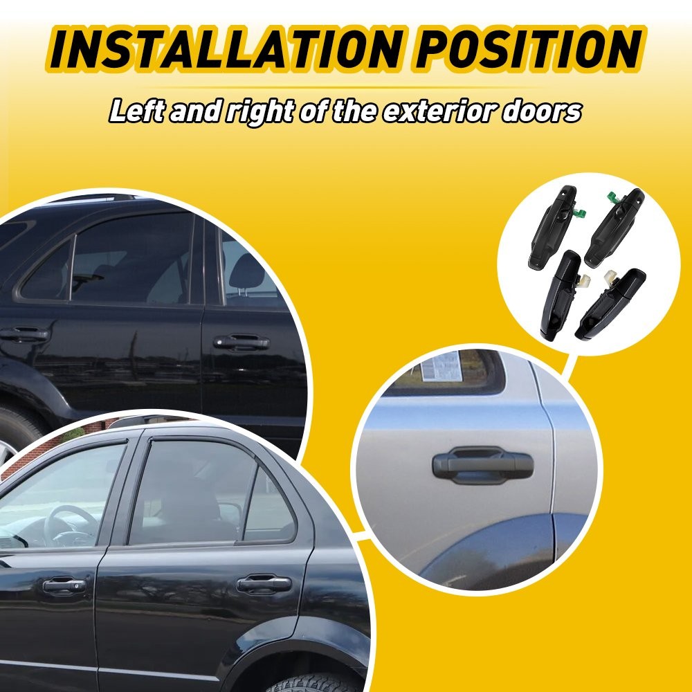 Front+Rear Left Right Side Exterior Handle Door for 2003-2009 Kia Sorento LX EX