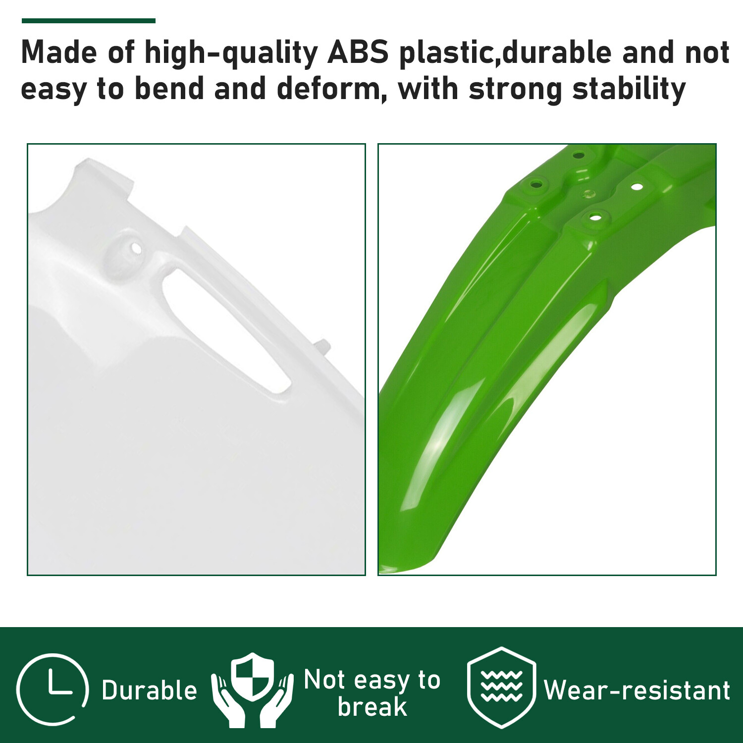 7PCS Green ABS Restyle Plastic Kit For KAWASAKI KX125 KX250 1999 2000 2001 2002